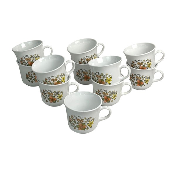 Vintage 1970's Corning Corelle Indian Summer Coffee Cups Set of 11