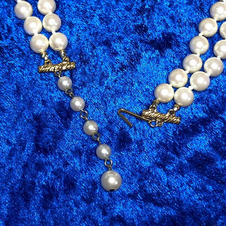 Vintage Pearl Necklace Double Strand Adjustable Length