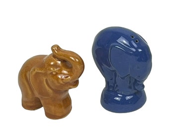 Vintage Keramik Elefanten-förmige Salz & Pfeffer Streuer