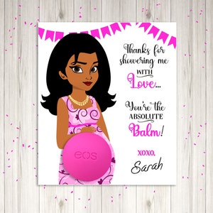 Pink Baby Shower Favor, EOS Lip Balm Shower Favor, EOS Lip Balm Printable, Indian, Middle Eastern Baby Shower, Thank you Favor