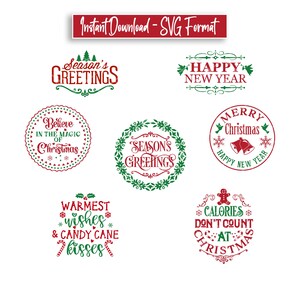 Hand-Drawn Christmas SVG Bundle, Christmas Design Bundle, Holiday SVG Bundle