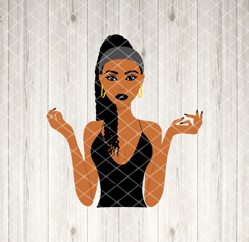 Download Black Woman with Braids SVG | Etsy
