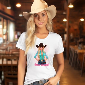 Clipart Cowgirl disco : art PNG bleu sarcelle et rose (téléchargement numérique)