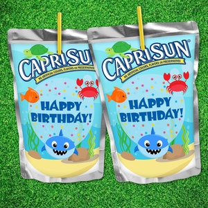 Baby Shark Juice Box Label|Baby Shark Capri Sun|Baby Shark Party|Baby Shark Decor|Baby Shark|Baby Shark Birthday Party|Baby Shark Printable
