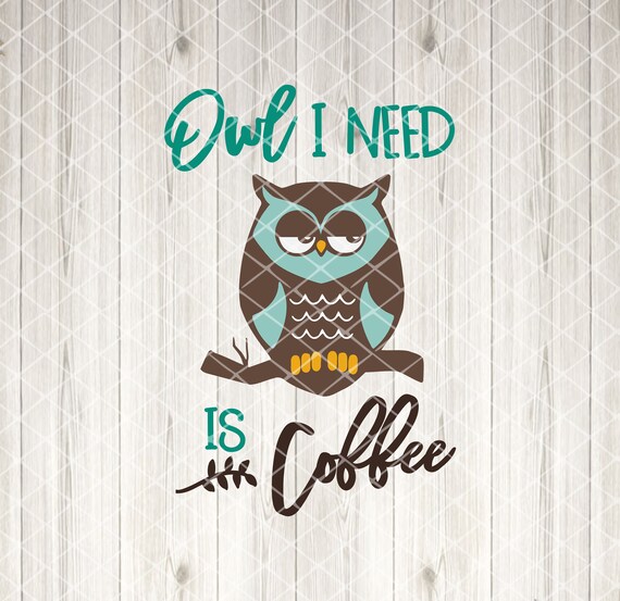 Owl Coffee Mug Design SVG PNG Clipart (Digital Download)
