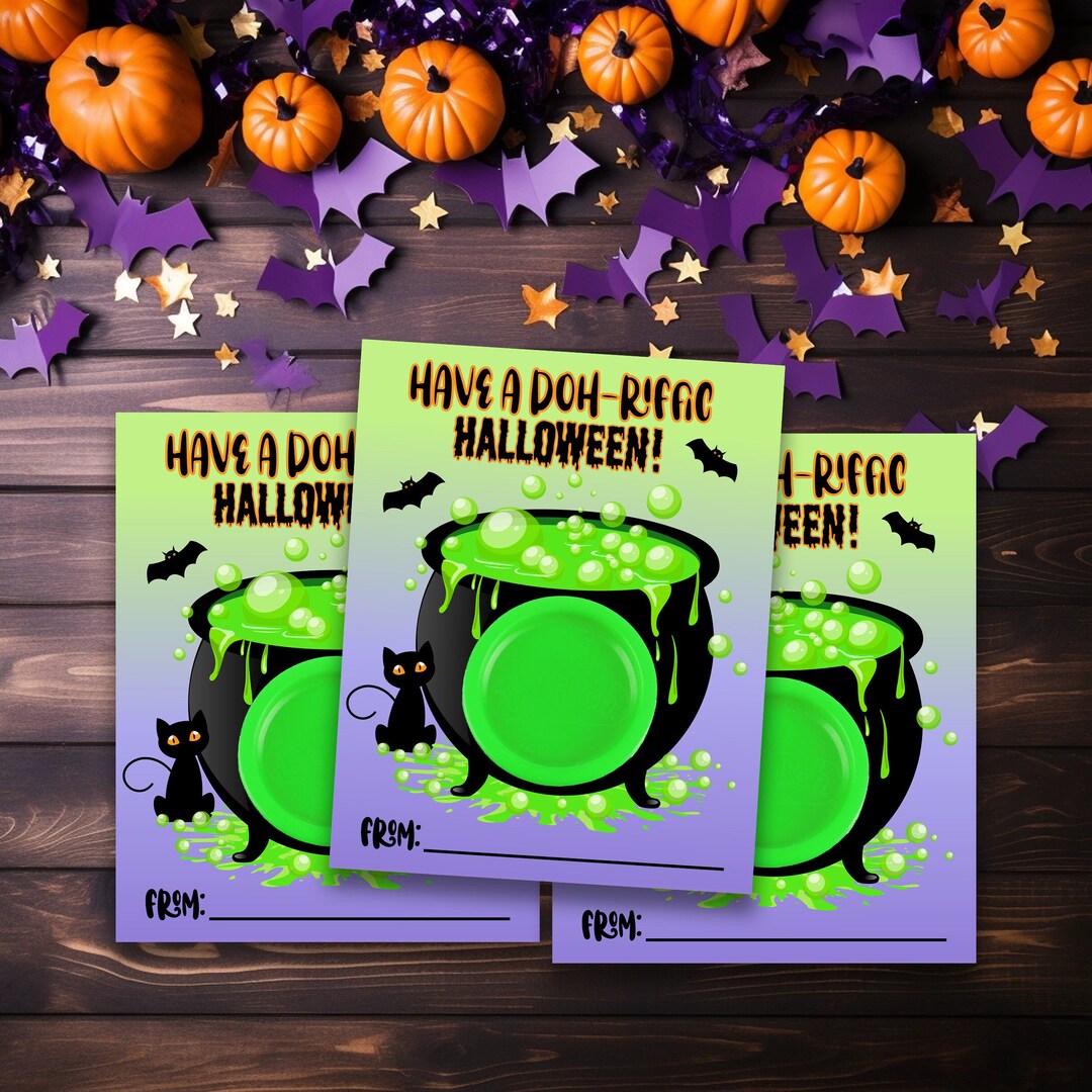 Printable Playdoh Halloween Favor, Classmates Halloween Gift, Halloween ...