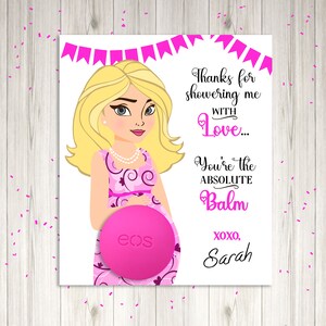 Pink Baby Shower Favor, EOS Lip Balm Shower Favor, EOS Lip Balm Printable, Lip Balm Favors, Thank you Favor