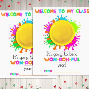 Back to School Playdoh Favor, Playdoh Gift from Teacher, Playdoh Printable, Playdoh Gift
