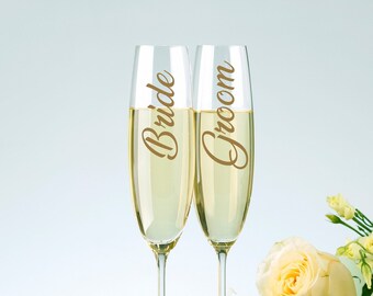 Bride, Groom, Bridesmaid etc. wedding, hen party champagne flute stickers