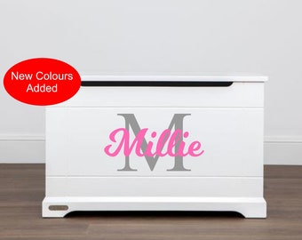 Personalised vinyl name sticker, decal. Toy chest name sticker, wall name sticker, wardrobe sticker