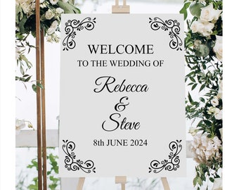 Welcome To Our Wedding Sign Vinyl Sticker / Decal - Personalised Wedding