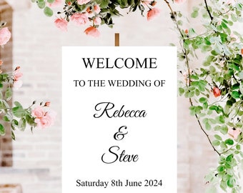 Personalized Wedding Sign Vinyl Sticker: DIY Reception Decor