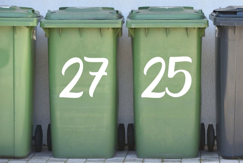Wheelie Bin House Number Vinyl Stickers Etsy UK