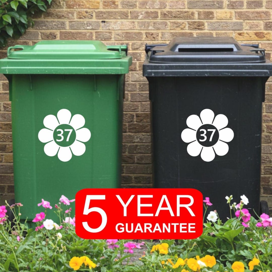 Wheelie Bin Stickers - House Number or Address Vinyl Bin Stickers ...
