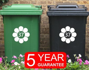 Wheelie bin stickers - House number or address vinyl bin stickers decals