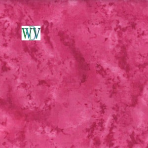 May include: A pink fabric with a marbled pattern. The fabric has a light pink background with darker pink swirls and streaks.