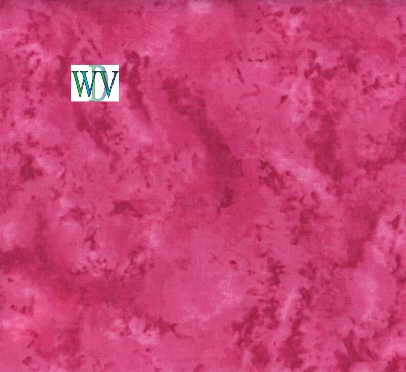 May include: A pink fabric with a marbled pattern. The fabric has a light pink background with darker pink swirls and streaks.