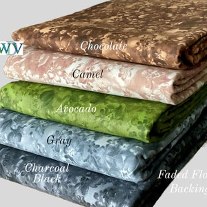 FADED FLORAL Collection - 108” Quilt Backing – 3 Yards – Queen Size – Multiple Color Options Available – FREE Shipping