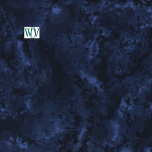 May include: A dark blue fabric with a mottled, cloudy pattern. The fabric has a soft, textured feel and is perfect for crafting projects.
