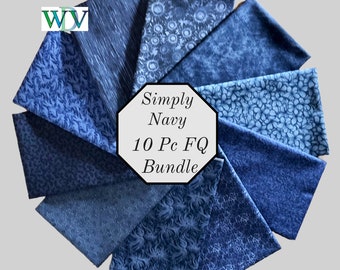 10 Piece Fat Quarter Ocean Blues Bundle – Coastal Colors - FREE SHIPPING