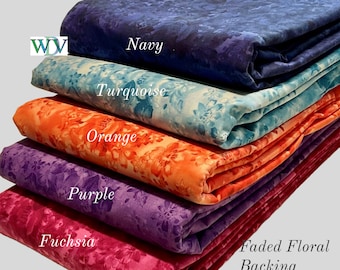 FADED FLORAL Collection - 108” Quilt Backing – 3 Yards – Queen Size – Multiple Color Options Available – FREE Shipping