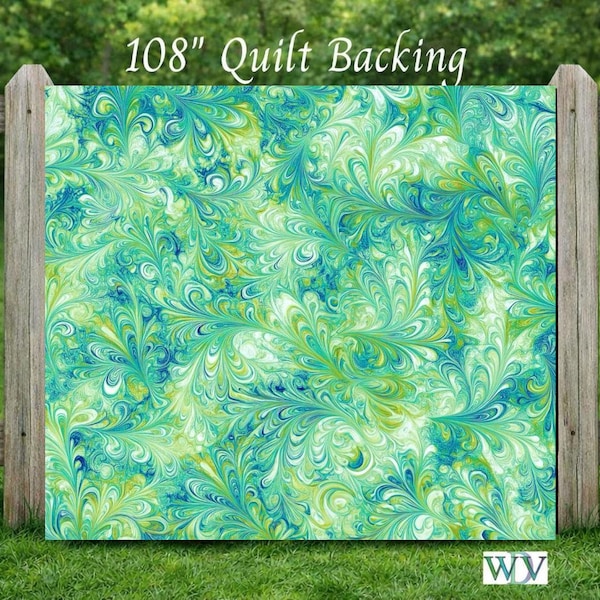 Sweet Dreams Quilt Backing, Golden Seagrass, 108" Wide Cotton, Marbled Swirl Print, Queen Size Fabric