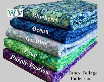 108" Queen Size Quilt Backing, Fancy Foliage Tonal Cotton Fabric