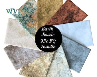 Earth Jewels Fabric Fat Quarter Bundle - Gem Tones, 9 Pc