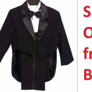 Classic boys tuxedo with penguin style back tail and FREE color Bow tie