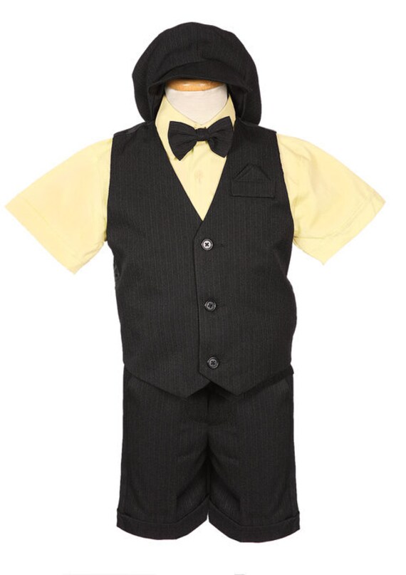 Lilax Costume 5 Pièces Garçon : Veste, Gilet, Pantalon, Chemise & Nœud Pap – Élégant Beige/Noir/Marine/Gris