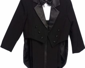 Spring Notion Boys' Classic White Tuxedo With Tail - Complete Wedding & Formal Wear Set