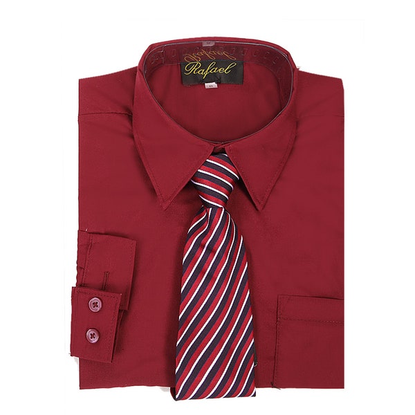 burgundy dress shirt with black tie