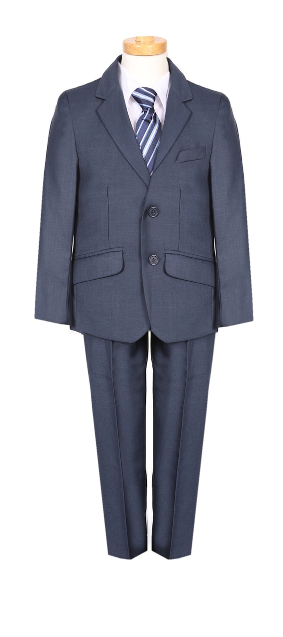 blue chambray suit