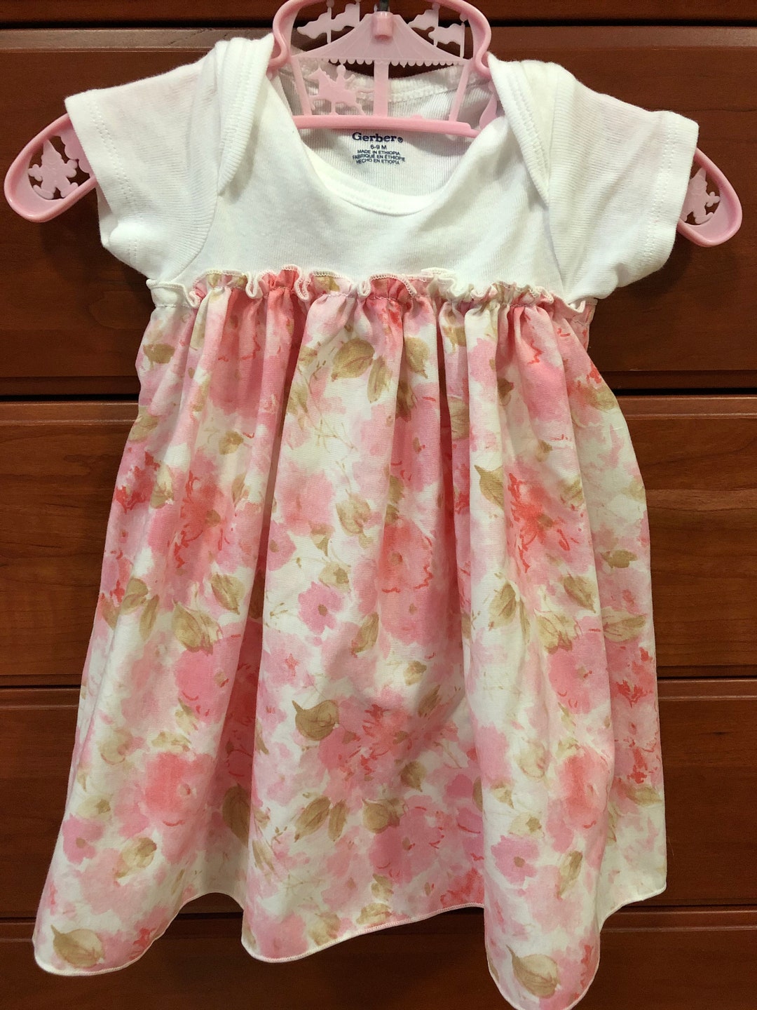 Infant Onesie Dress Created Using Vintage Linens 69 Months Etsy