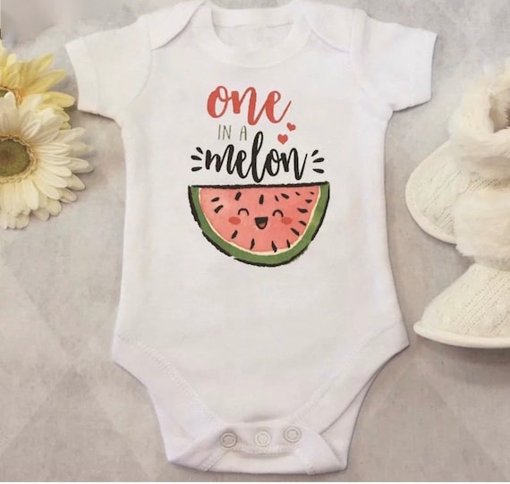 One in a Melon Onesie Newborn Outfit Summer Baby Baby Bodysuit Shower Gift Watermelon Baby Boho Baby Pregnancy Announcement Etsy