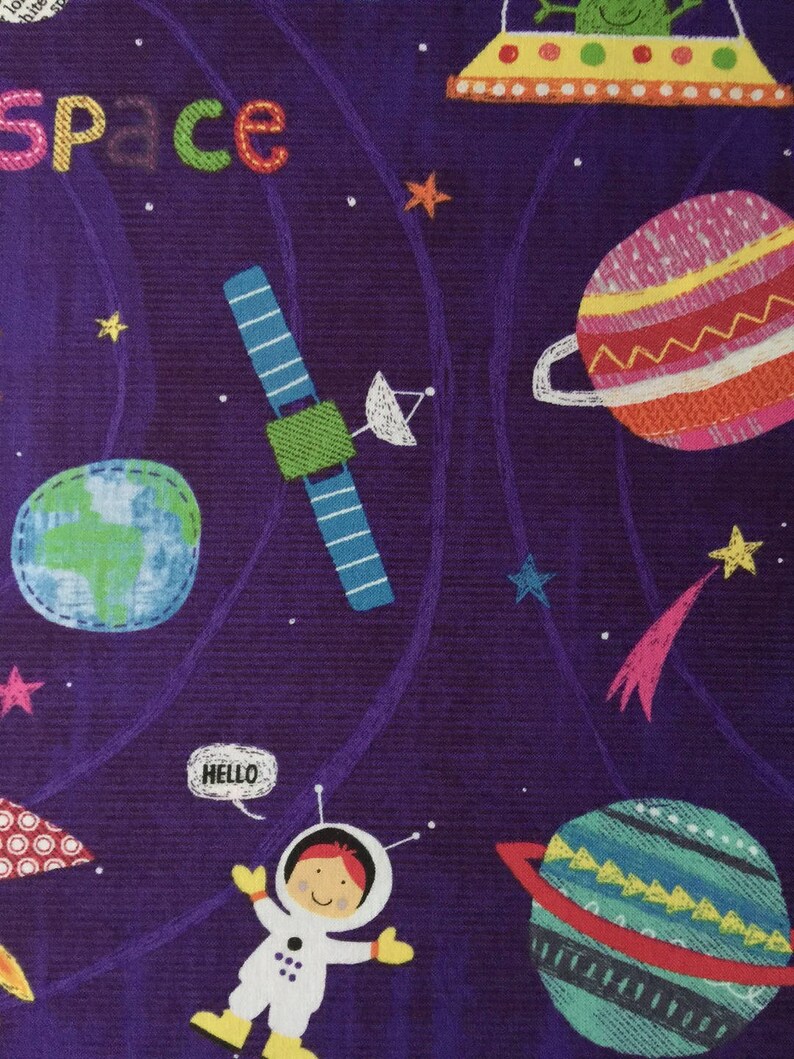 110 x Designer De Leon Alexander Henry Fabrics my friend from outer space Kids American cotton fabric by 50cm