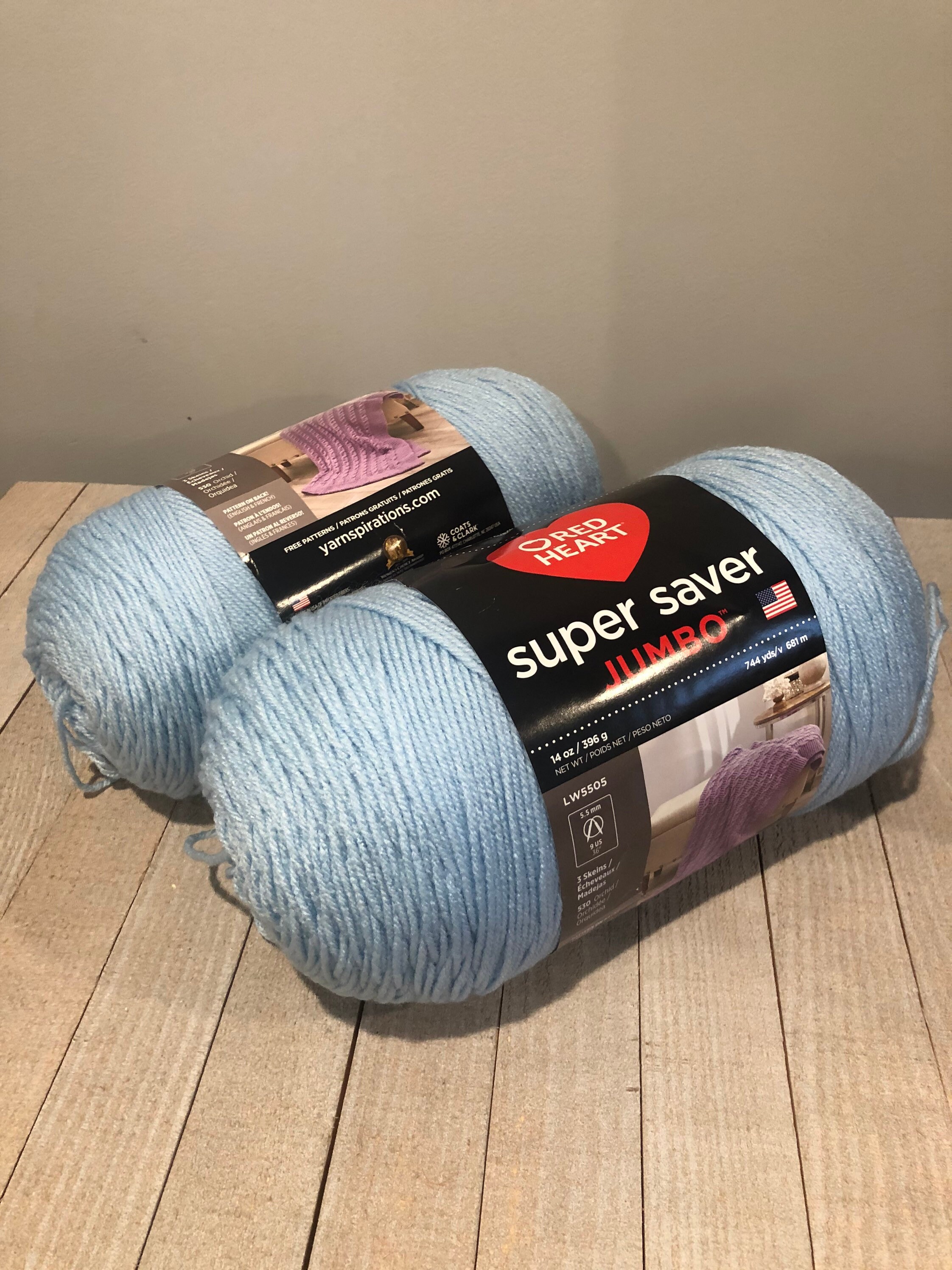 Baby Blue Red Heart Yarn Light Blue 14oz Skein Jumbo Yarn Blue Etsy