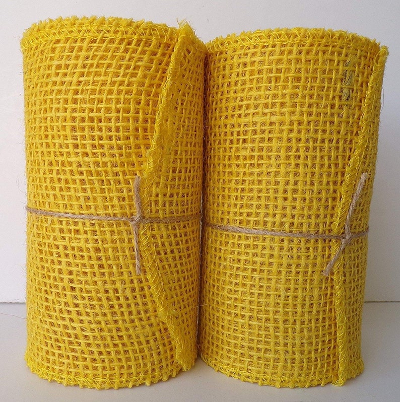 Yellow Burlap Colored Burlap Ribbon Roll 5.5 x 15' Etsy