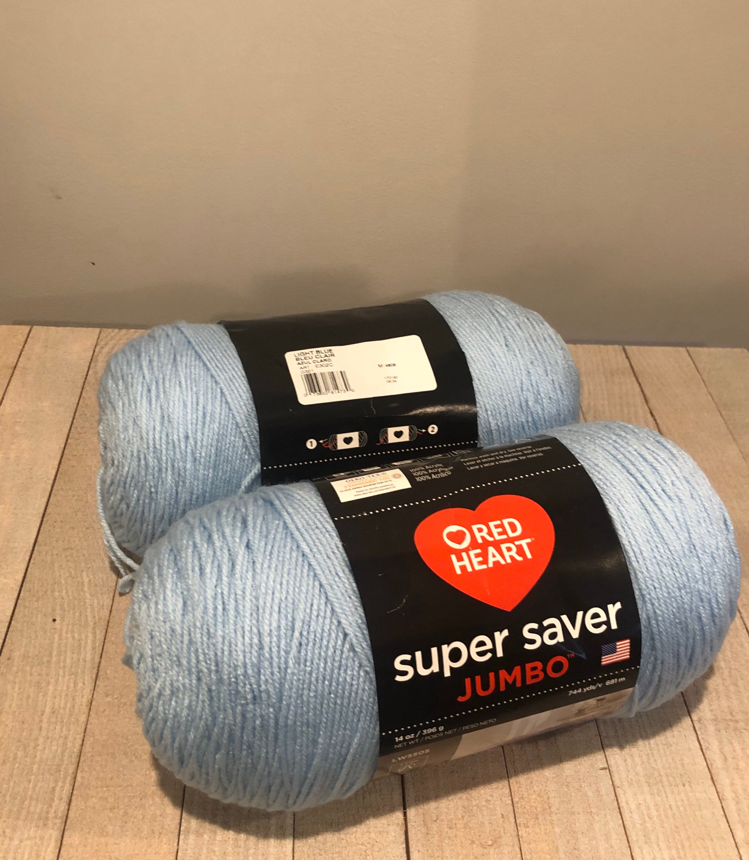 Baby Blue Red Heart Yarn Light Blue 14oz Skein Jumbo Yarn Blue Etsy