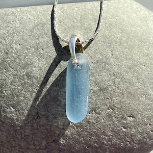 Pale blue sea glass necklace