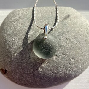 Grey sea glass necklace