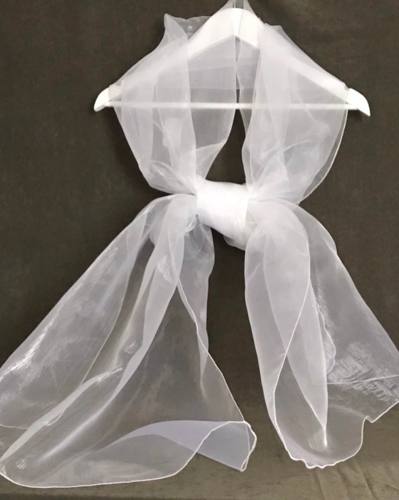 cocktail Large stole 250x75cm ceremony Wedding Star Christmas White stole in organza party year-end party.