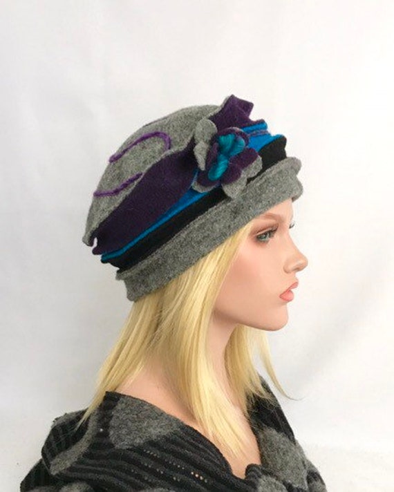 Hardboiled Gray and Teal Women\'s Hat Teal Womens Hat - Etsy main image 3
