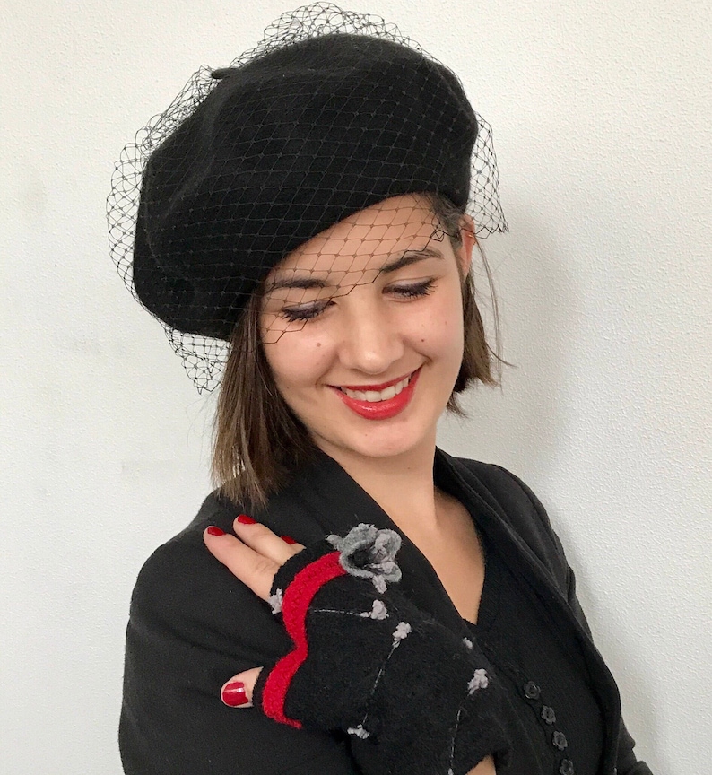 Beret Paris Noir. Women's hat. Winter hat . Wool beret Etsy