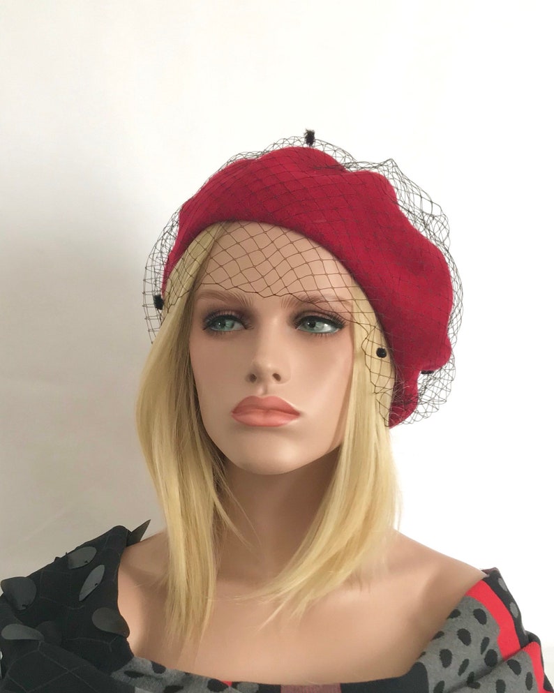 Beret Paris Rouge . Women's Hat. Winter Hat . Hat Etsy