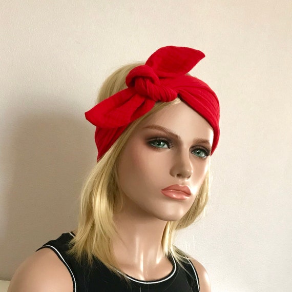Head Band Bandana Bandeau Rouge Cheveux Bandeau Cheveux Made In