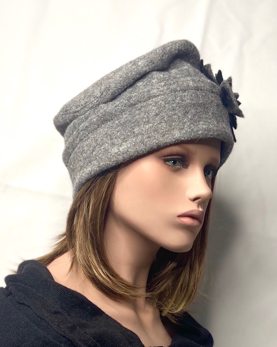 Women's Hat Emie Grey. Boiled Wool Hat 