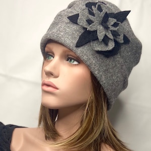 Emie Gray women&#39;s hat. Boiled wool hat. Winter hat. Women&#39;s hat.