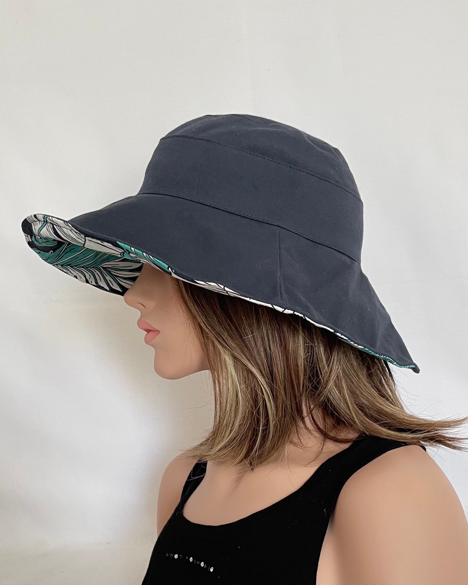 Bali Navy Blue Bali Summer Hat. Capeline Foldable Sun. Etsy