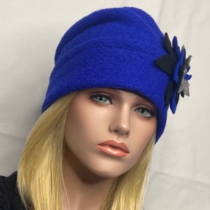 Emie Royal Blue Women&#39;s Hat. Winter Hat. Women&#39;s Toque. Boiled Wool Hat.